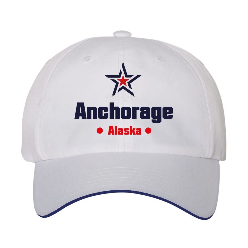 Cappellino ricamato Anchorage Alaska stella USA America 5 pannelli baseball sportivo ultras