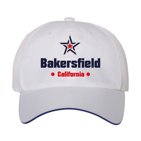 Cappellino ricamato Bakersfield California stella USA America 5 pannelli baseball sportivo ultras