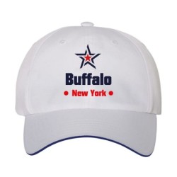 Cappellino ricamato Buffalo New York stella USA America 5 pannelli baseball sportivo ultras