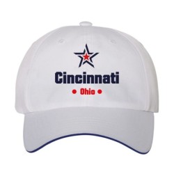 Cappellino ricamato Cincinnati Ohio stella USA America a pannelli baseball sportivo ultras