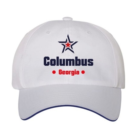 Cappellino ricamato Columbus Georgia stella USA America a pannelli baseball sportivo ultras