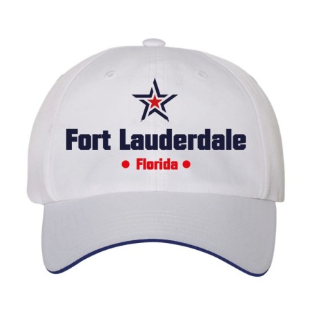 Cappellino ricamato Fort Lauderdale Florida stella USA America a pannelli baseball sportivo ultras