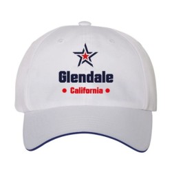 Cappellino ricamato Glendale California stella USA America, regolazione velcro