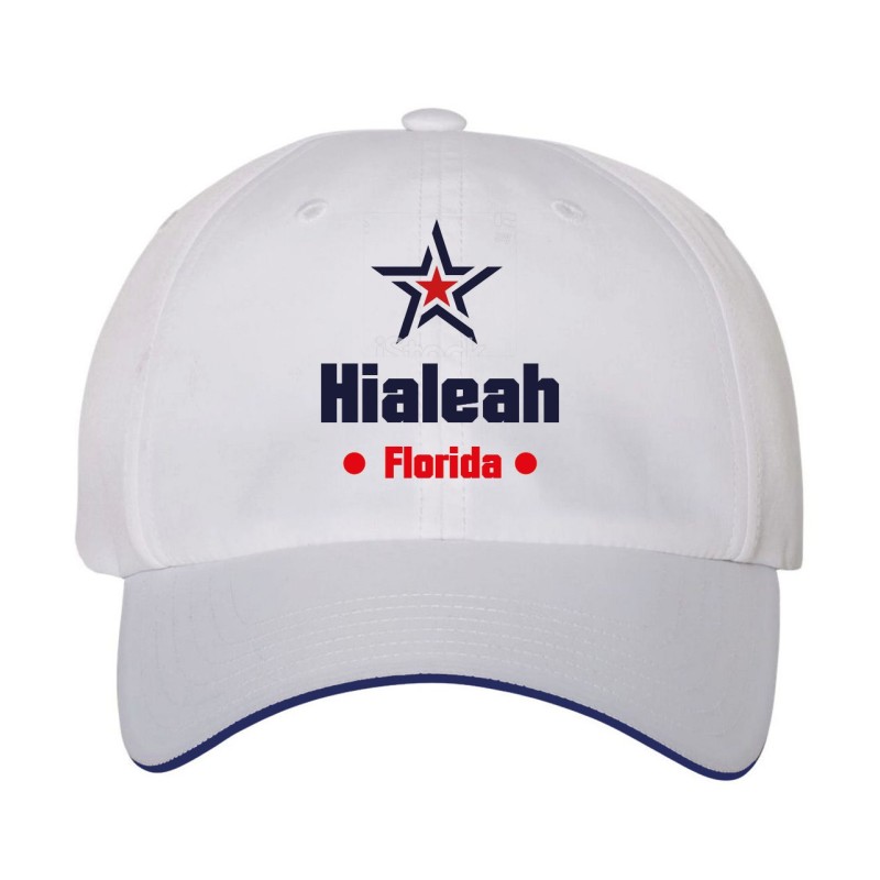 Cappellino ricamato Hialeah Florida stella USA America, regolazione velcro