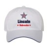 Cappellino ricamato Lincoln Nebraska stella USA America, regolazione velcro