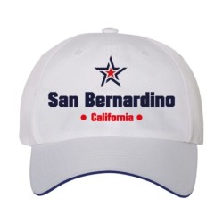 Cappellino ricamato San Bernardino California stella USA America 85 - Chiusura velcro regolabile