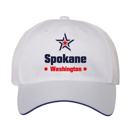 Cappellino ricamato Spokane Washington stella USA America 87 - Chiusura velcro regolabile