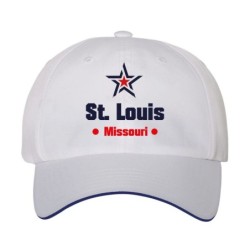 Cappellino ricamato St. Louis Missouri stella USA America 54 - Chiusura velcro regolabile