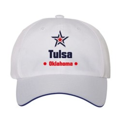 Cappellino ricamato Tulsa Oklahoma stella USA America 46 - Chiusura velcro regolabile