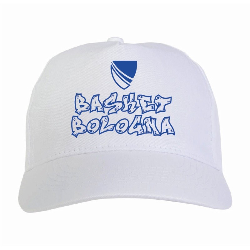 Cappellino scudetto Bologna Biancoblu Basket scritta tifosi calcio ultras - Chiusura velcro regolabile