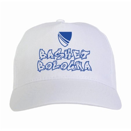 Cappellino scudetto Bologna Biancoblu Basket scritta tifosi calcio ultras - Chiusura velcro regolabile