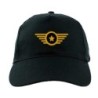 Cappellino nero ricamato oro capitano aeronautica pilota aerei - regolazione velcro