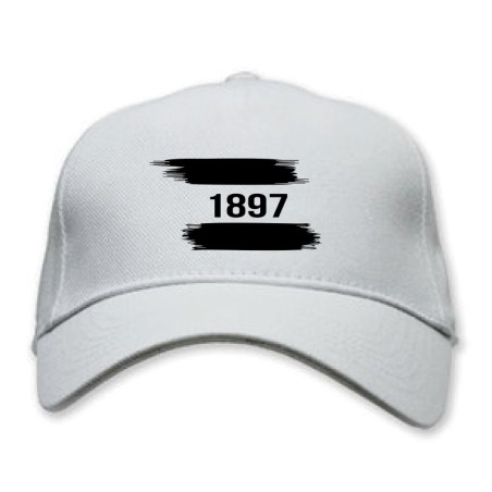 Cappellino bianco Torino bianconera con bandiera - regolazione velcro - sportivo ultras - tifosi