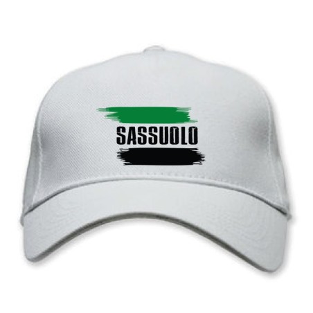 Cappellino bianco Sassuolo con bandiera - regolazione velcro - sportivo ultras - tifosi