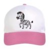 Cappellino bimba zebra saltellante n. regolabile a strappo colore bianco rosa