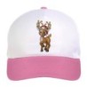 Cappellino bimba bambi natale n.3 regolabile a strappo colore bianco rosa