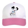 Cappellino bimba cagnolino dalmata giocherellone n.11 regolabile a strappo colore bianco rosa