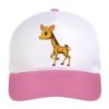 Cappellino bimba giraffa dolce n.15 regolabile a strappo colore bianco rosa