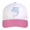 Cappellino bimba delfino giocherellone n.24 regolabile a strappo colore bianco rosa