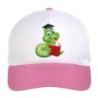 Cappellino bimba bruchetto lureato n.56 regolabile a strappo colore bianco rosa