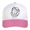 Cappellino bimba re della savana stilizzato n.62 regolabile a strappo colore bianco rosa