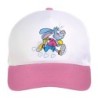 Cappellino bimba coniglio blu che corre n.73 regolabile a strappo colore bianco rosa