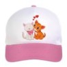 Cappellino bimba gattini coccolosi n.74 regolabile a strappo colore bianco rosa