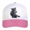 Cappellino bimba lupo arrabbiato muscoloso n.79 regolabile a strappo colore bianco rosa