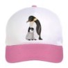 Cappellino bimba pinguino papà coccola il cucciolo n.90 regolabile a strappo colore bianco rosa