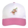 Cappellino bimba scimmia appesa alla liana n.116 regolabile a strappo colore bianco rosa