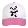 Cappellino bimba panda alle prese coi suoi primi passi n.117 regolabile a strappo colore bianco rosa