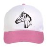 Cappellino bimba cavallo di profilo stilizzato n.141 regolabile a strappo colore bianco rosa