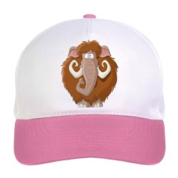 Cappellino bimba mammut in posizione perfetta n.156 regolabile a strappo colore bianco rosa