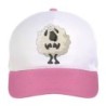 Cappellino bimba pecora stranita n.160 regolabile a strappo colore bianco rosa