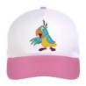 Cappellino bimba pappagallo junior dai colori variopinti n.178 regolabile a strappo colore bianco rosa