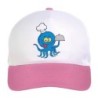 Cappellino bimba polipo blu chef n.191 regolabile a strappo colore bianco rosa