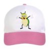 Cappellino bimba animale cartone animato n.194 regolabile a strappo colore bianco rosa