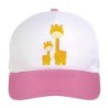 Cappellino bimba piccole giraffe crescono n.227 regolabile a strappo colore bianco rosa