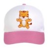 Cappellino bimba tigre coccolosa n.234 regolabile a strappo colore bianco rosa