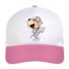 Cappellino bimba topo lavatore n.240 regolabile a strappo colore bianco rosa