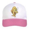 Cappellino bimba pesce giallo spensierato n.248 regolabile a strappo colore bianco rosa