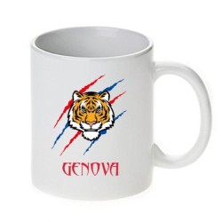 Coppia di 2 tazze tigre Genova rossoblù 230 ml per lavastoviglie