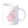 Coppia tazze bambino elefante rosa con fiore animali cartoon da 230 ml n. 155 per lavastoviglie