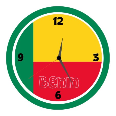 Orologio da parete Benin con bandiera14 diametro di 28 cm