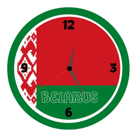 Orologio da parete Bielorussia con bandiera diametro di 28 cm