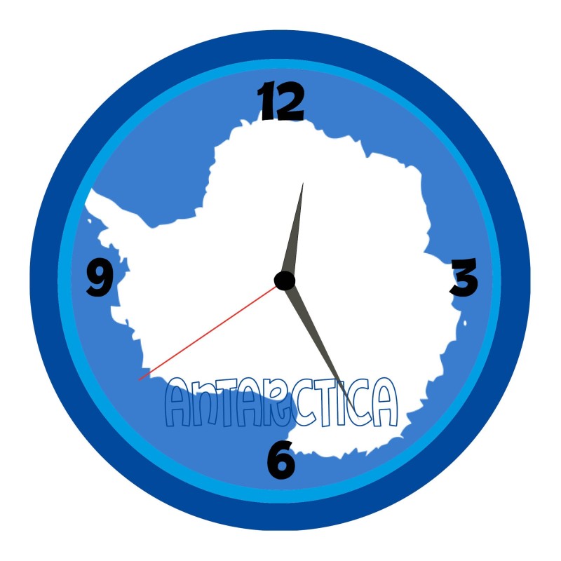 Orologio da parete Antarctica con bandiera diametro di 28 cm