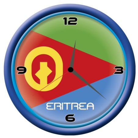 Orologio Eritrea da parete con bandiera diametro di 28 cm