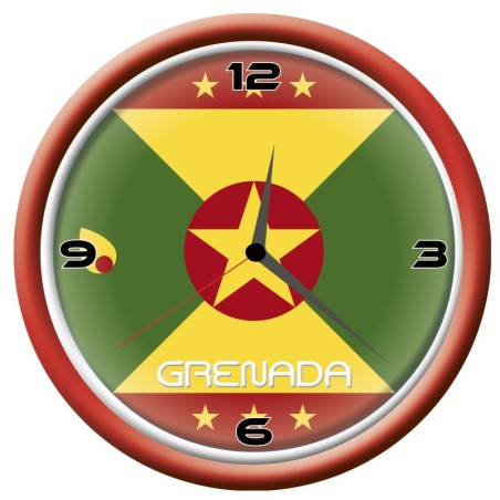 Orologio Grenada da parete con bandiera diametro di 28 cm