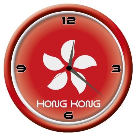 Orologio Hong Kong da parete con bandiera diametro di 28 cm