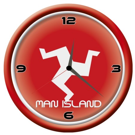 Orologio Isola di Man da parete con bandiera diametro di 28 cm